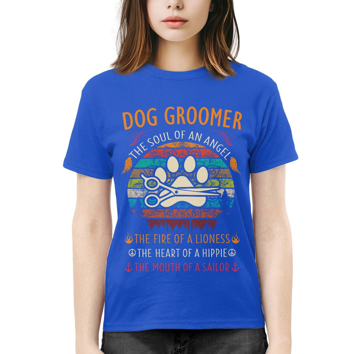Awesome Dog Groomer the soul of an Angel-T-shirt - grunx260804-0037