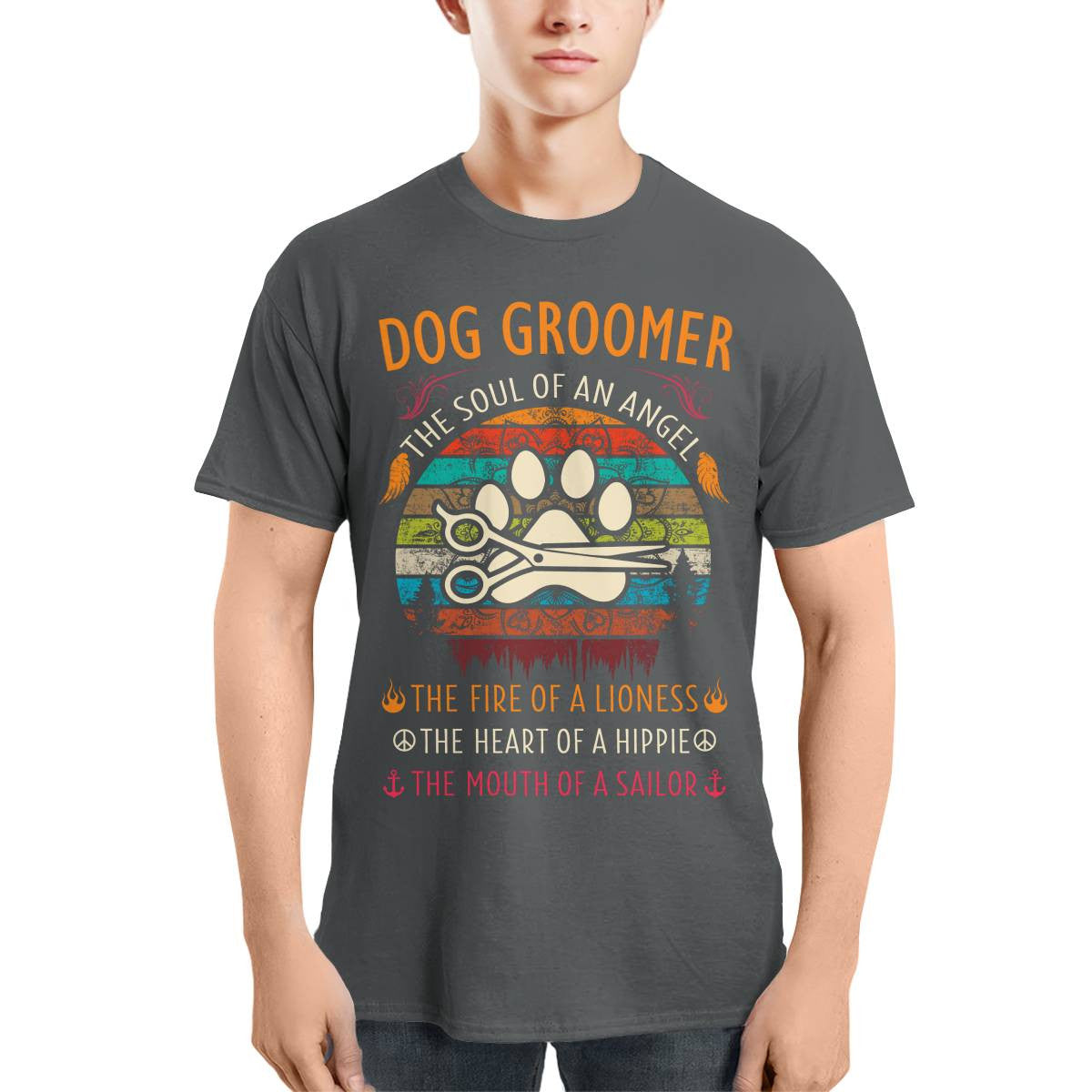 Awesome Dog Groomer the soul of an Angel-T-shirt - grunx260804-0037