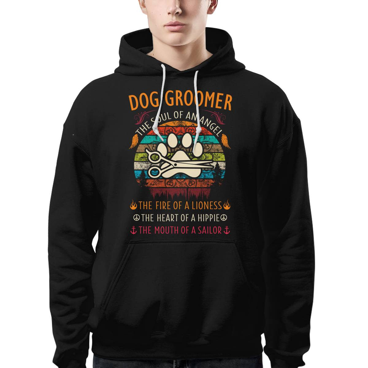 Awesome Dog Groomer the soul of an Angel-T-shirt - grunx260804-0037