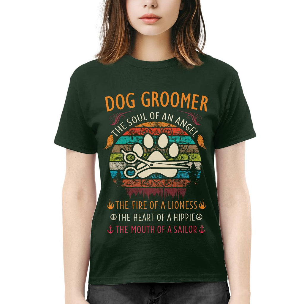 Awesome Dog Groomer the soul of an Angel-T-shirt - grunx260804-0037