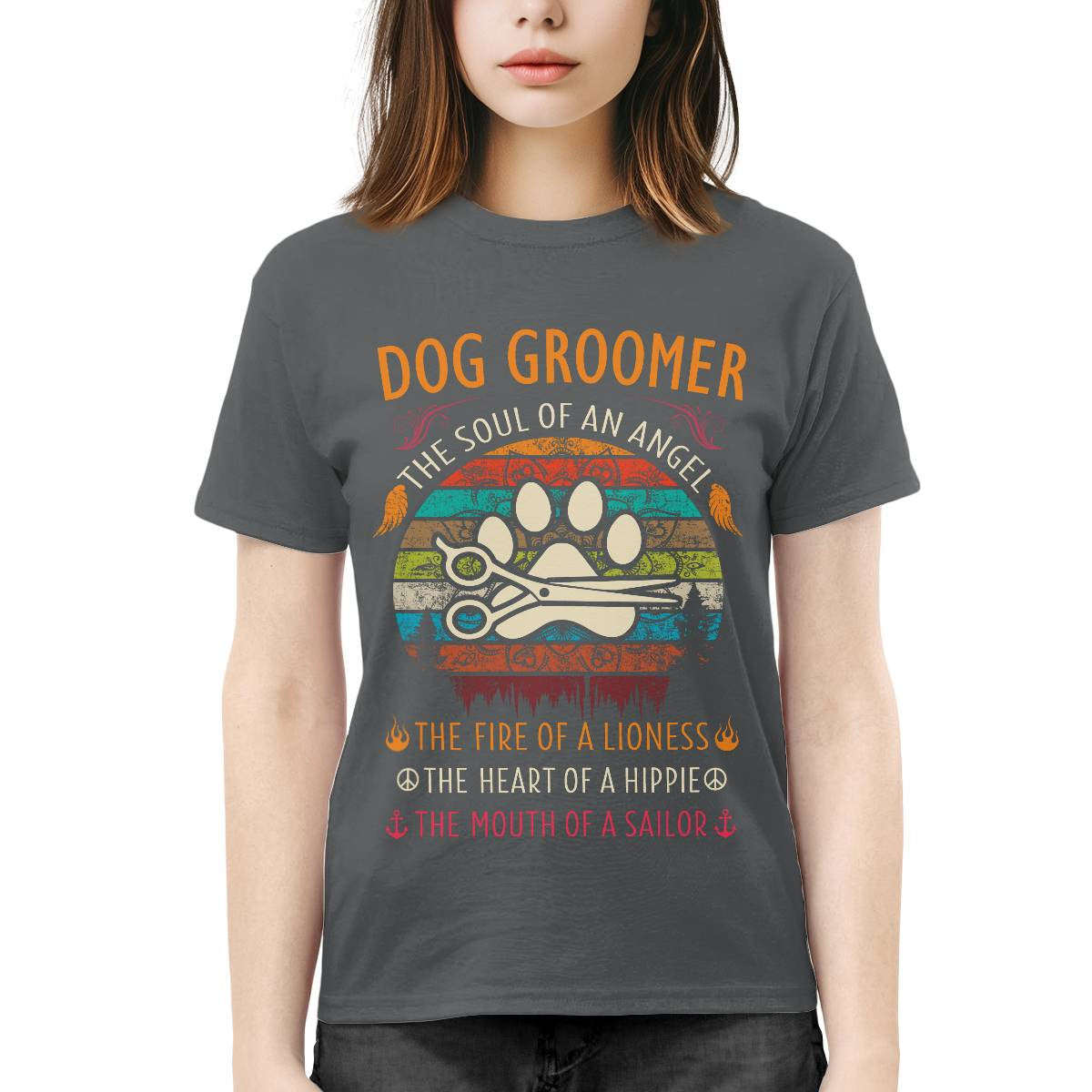Awesome Dog Groomer the soul of an Angel-T-shirt - grunx260804-0037