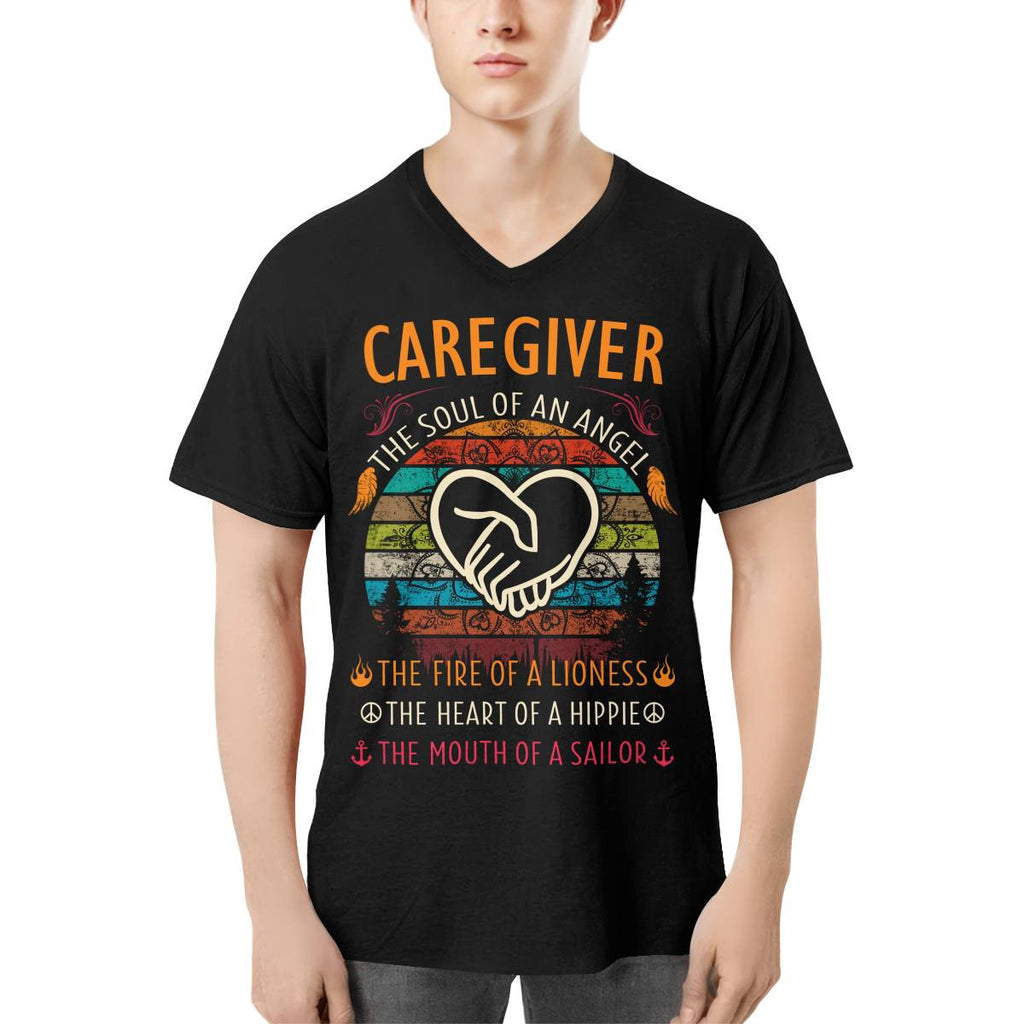 Awesome Caregiver the soul of an Angel-T-shirt-#F140824THESOL3FCAREZ4