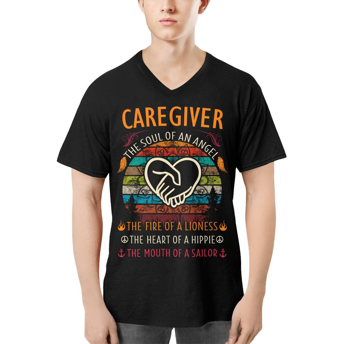 Awesome Caregiver the soul of an Angel-T-shirt-#F140824THESOL3FCAREZ4