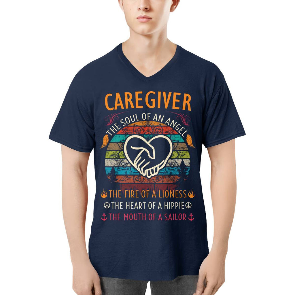 Awesome Caregiver the soul of an Angel-T-shirt-#F140824THESOL3FCAREZ4