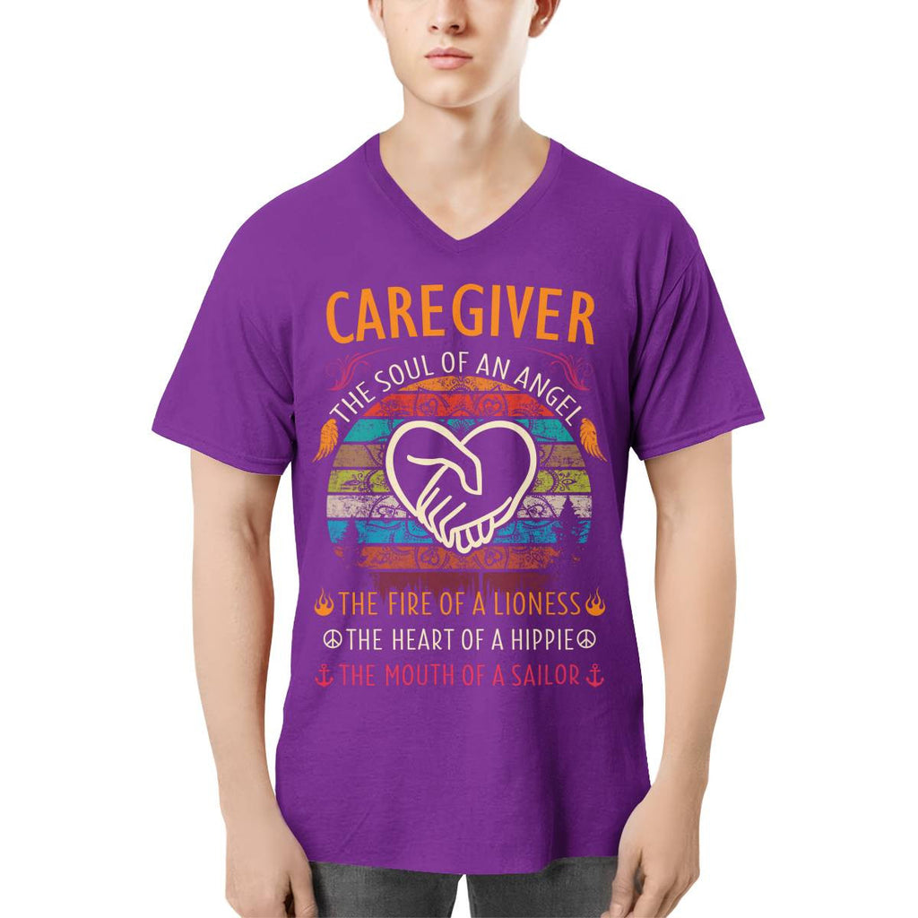 Awesome Caregiver the soul of an Angel-T-shirt-#F140824THESOL3FCAREZ4
