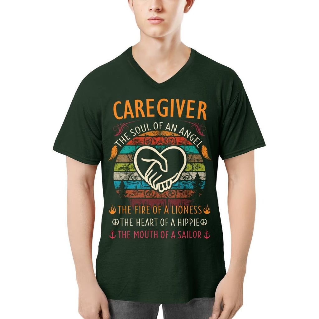 Awesome Caregiver the soul of an Angel-T-shirt-#F140824THESOL3FCAREZ4