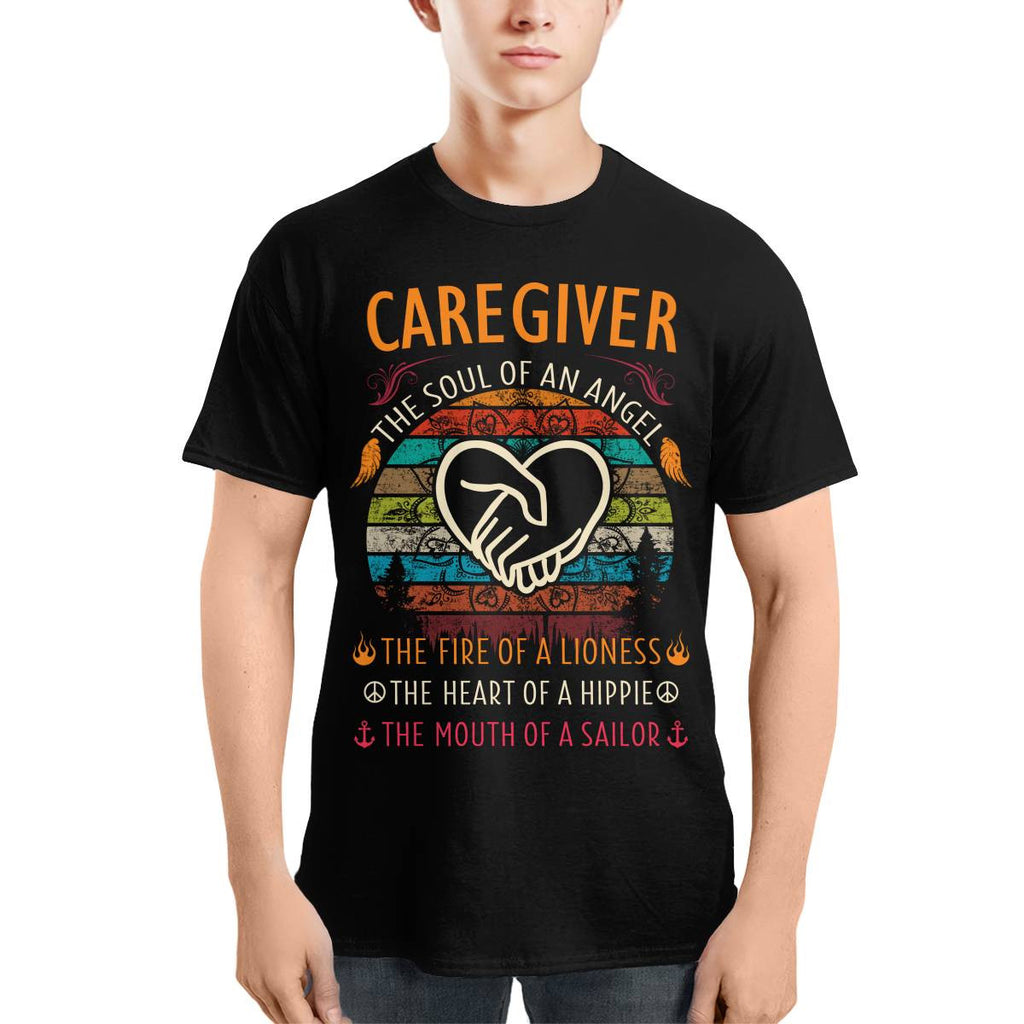 Awesome Caregiver the soul of an Angel-T-shirt-#F140824THESOL3FCAREZ4