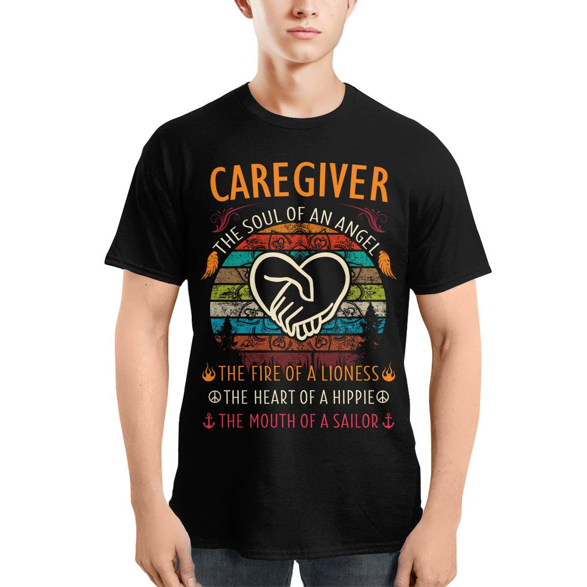 Awesome Caregiver the soul of an Angel-T-shirt-#F140824THESOL3FCAREZ4