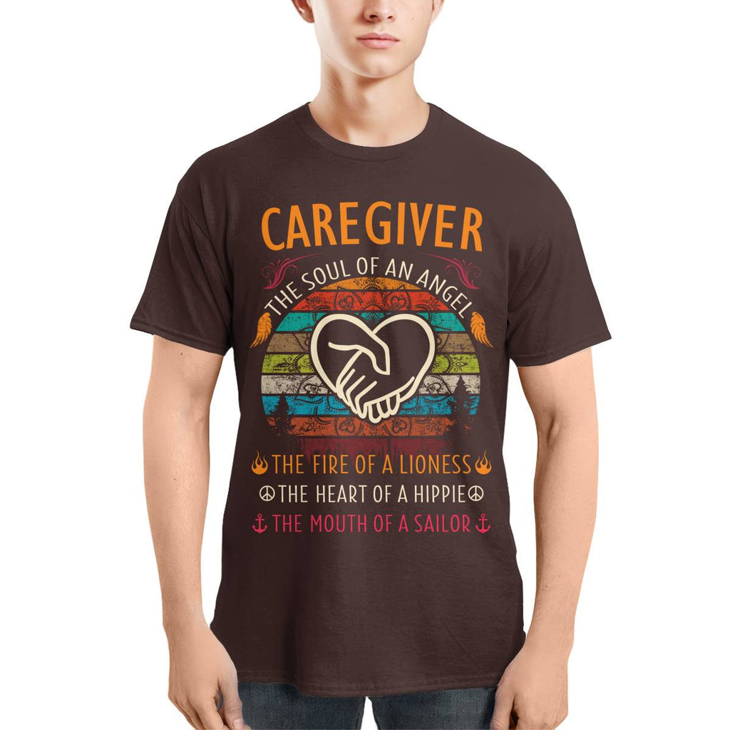 Awesome Caregiver the soul of an Angel-T-shirt-#F140824THESOL3FCAREZ4