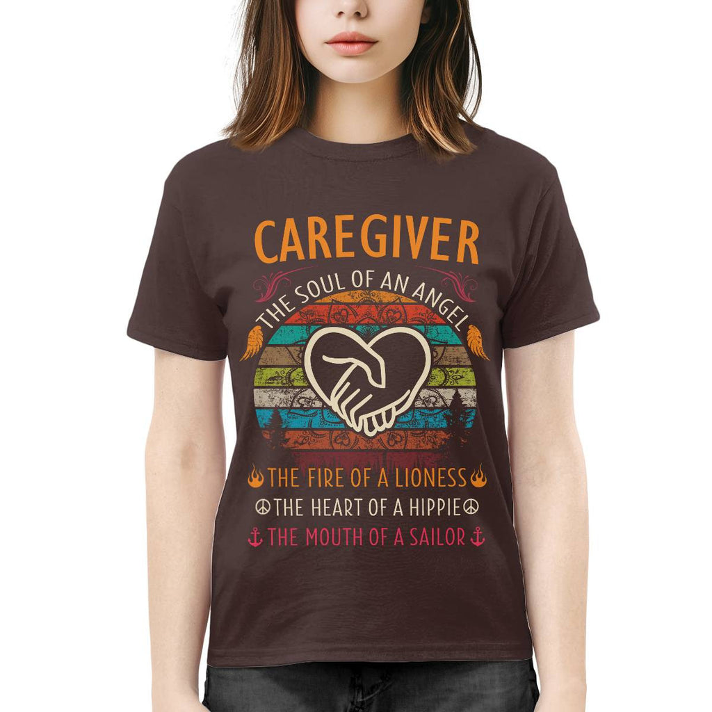 Awesome Caregiver the soul of an Angel-T-shirt-#F140824THESOL3FCAREZ4