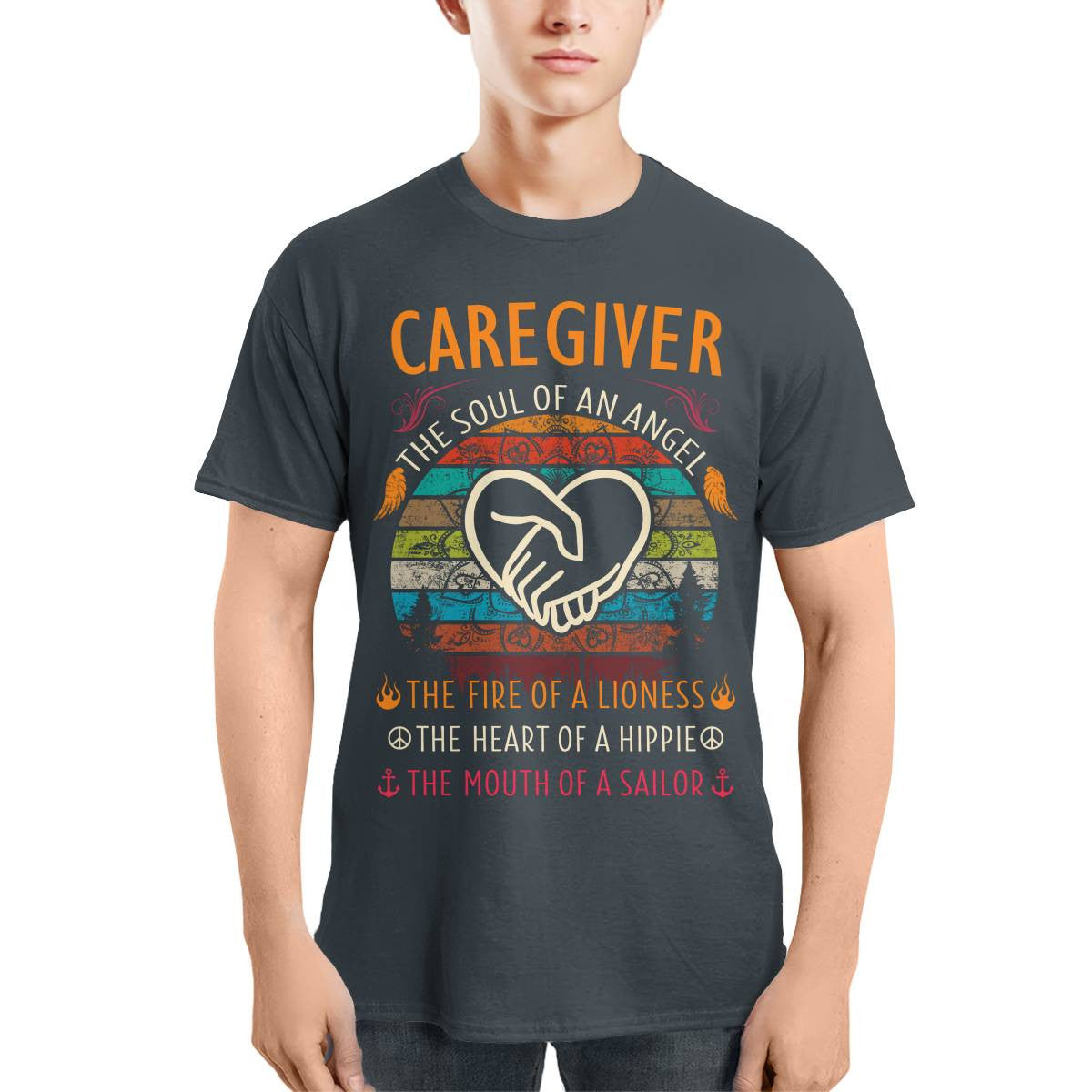 Awesome Caregiver the soul of an Angel-T-shirt-#F140824THESOL3FCAREZ4