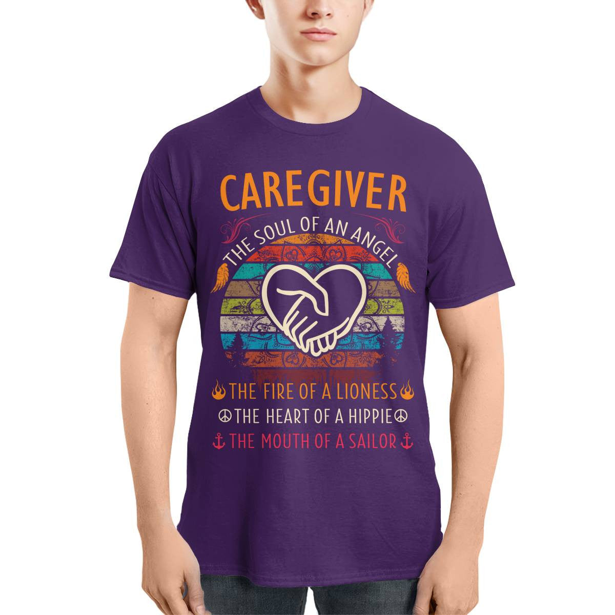 Awesome Caregiver the soul of an Angel-T-shirt-#F140824THESOL3FCAREZ4