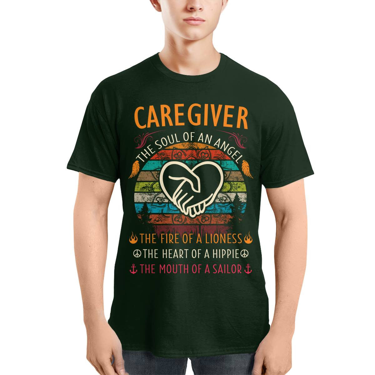 Awesome Caregiver the soul of an Angel-T-shirt-#F140824THESOL3FCAREZ4