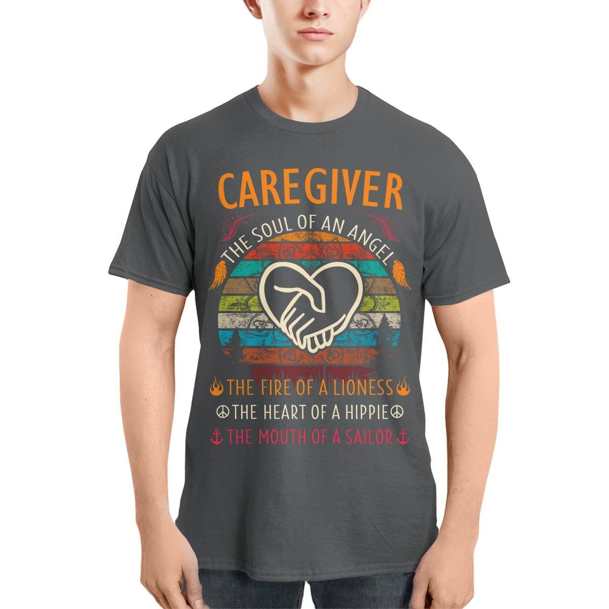 Awesome Caregiver the soul of an Angel-T-shirt-#F140824THESOL3FCAREZ4