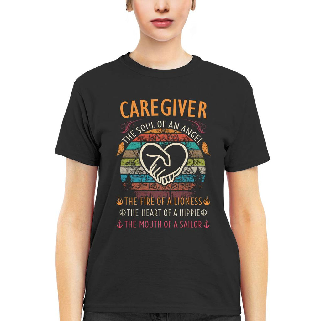 Awesome Caregiver the soul of an Angel-T-shirt-#F140824THESOL3FCAREZ4