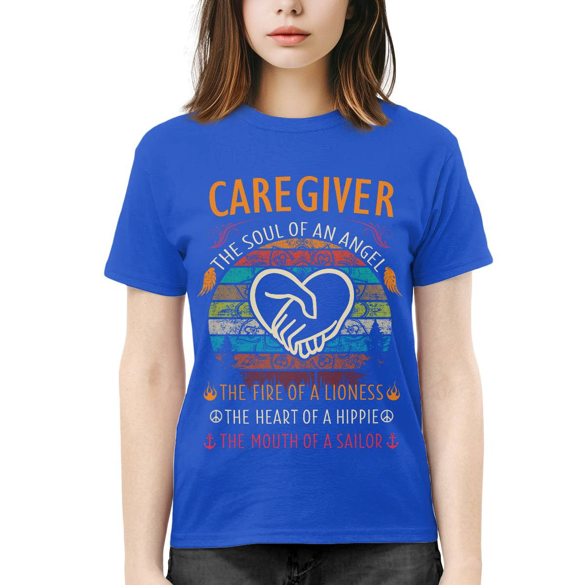 Awesome Caregiver the soul of an Angel-T-shirt-#F140824THESOL3FCAREZ4