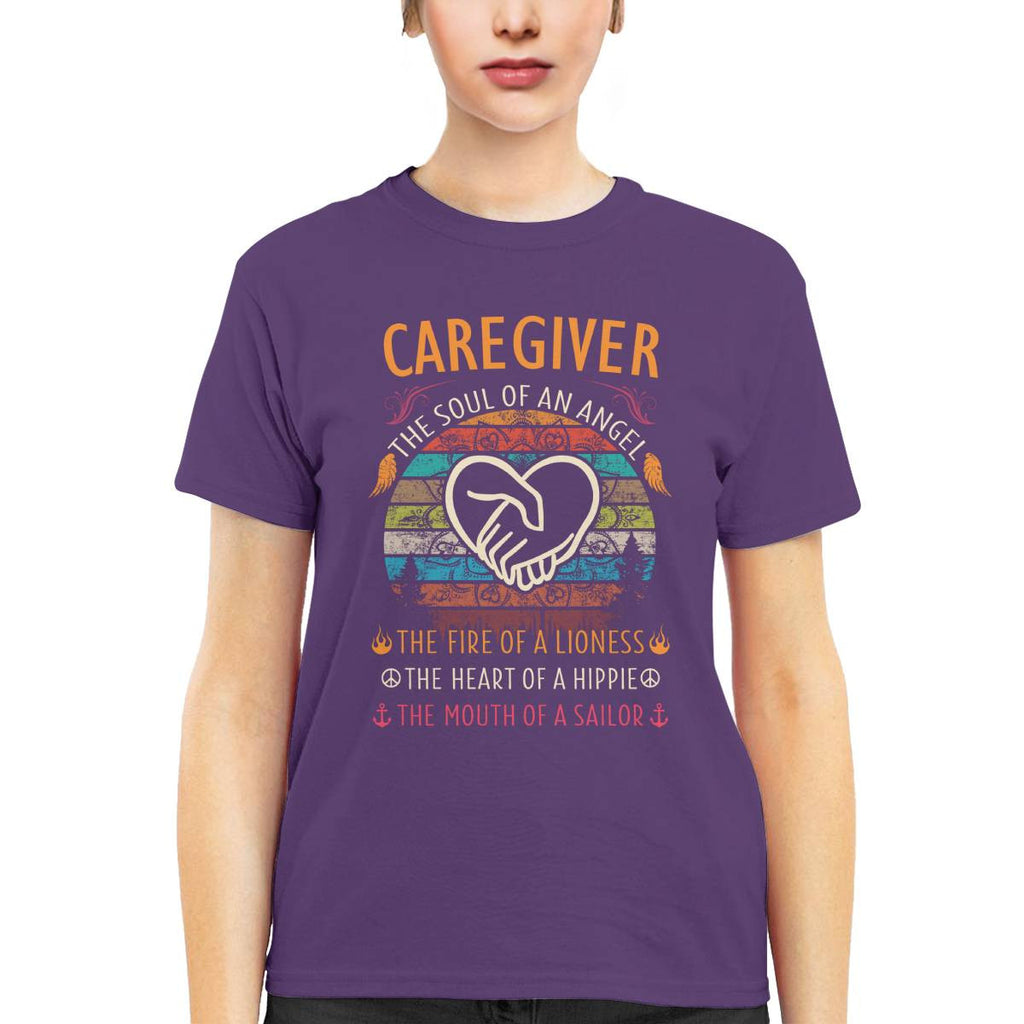 Awesome Caregiver the soul of an Angel-T-shirt-#F140824THESOL3FCAREZ4