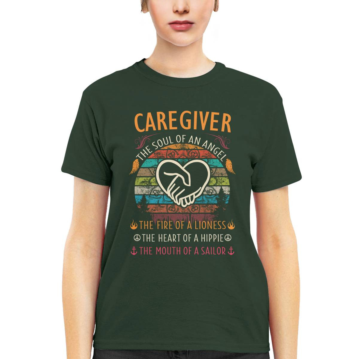 Awesome Caregiver the soul of an Angel-T-shirt-#F140824THESOL3FCAREZ4