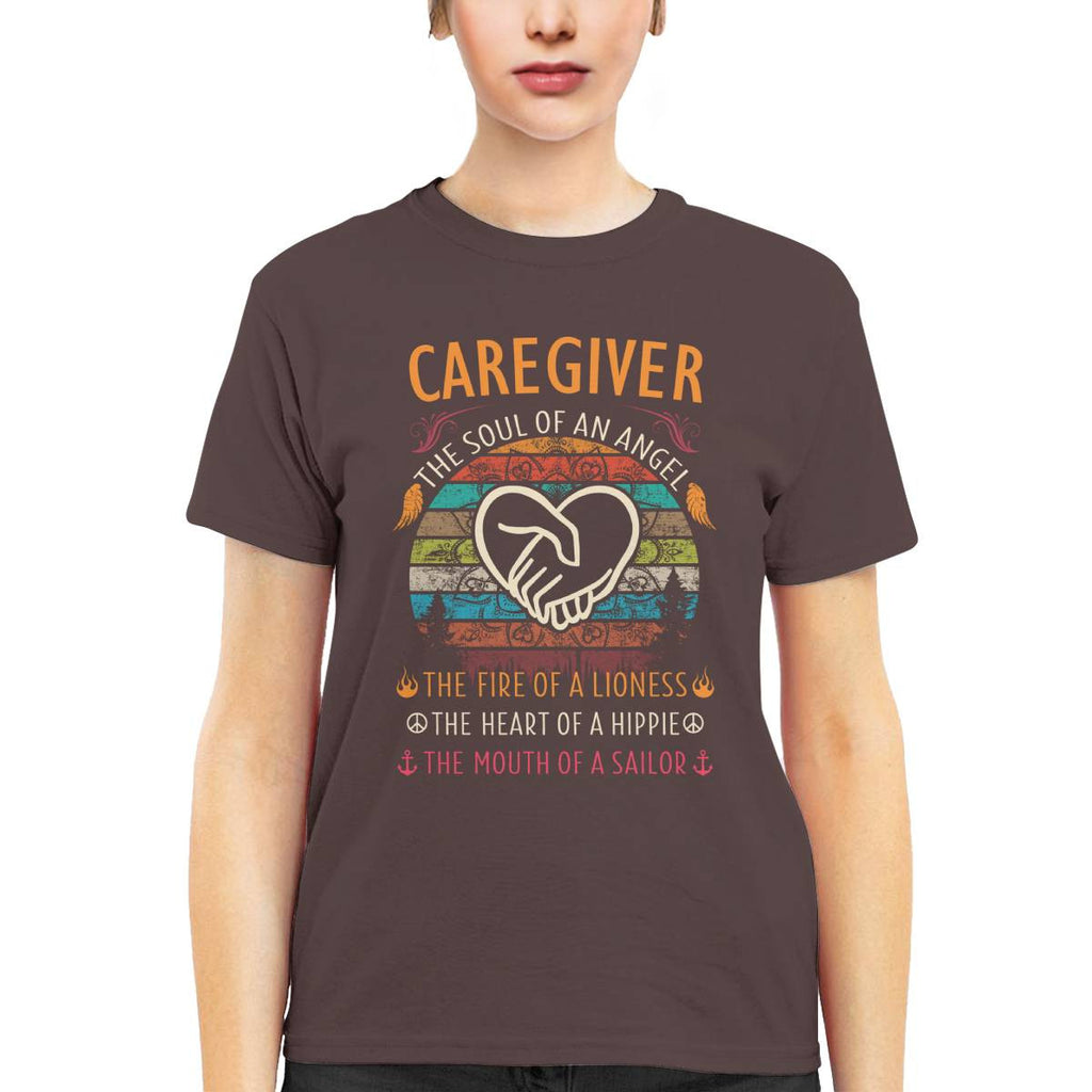 Awesome Caregiver the soul of an Angel-T-shirt-#F140824THESOL3FCAREZ4