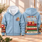 Personalized Books and Cocoa Zip Hoodie
