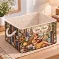 Personalized Book Lover Girl Storage Basket