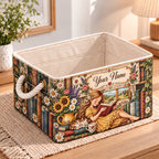 Personalized Book Lover Girl Storage Basket