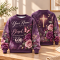 Personalized Plum Rose Butterfly Sweatshirt