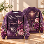 Personalized Plum Rose Butterfly Sweatshirt