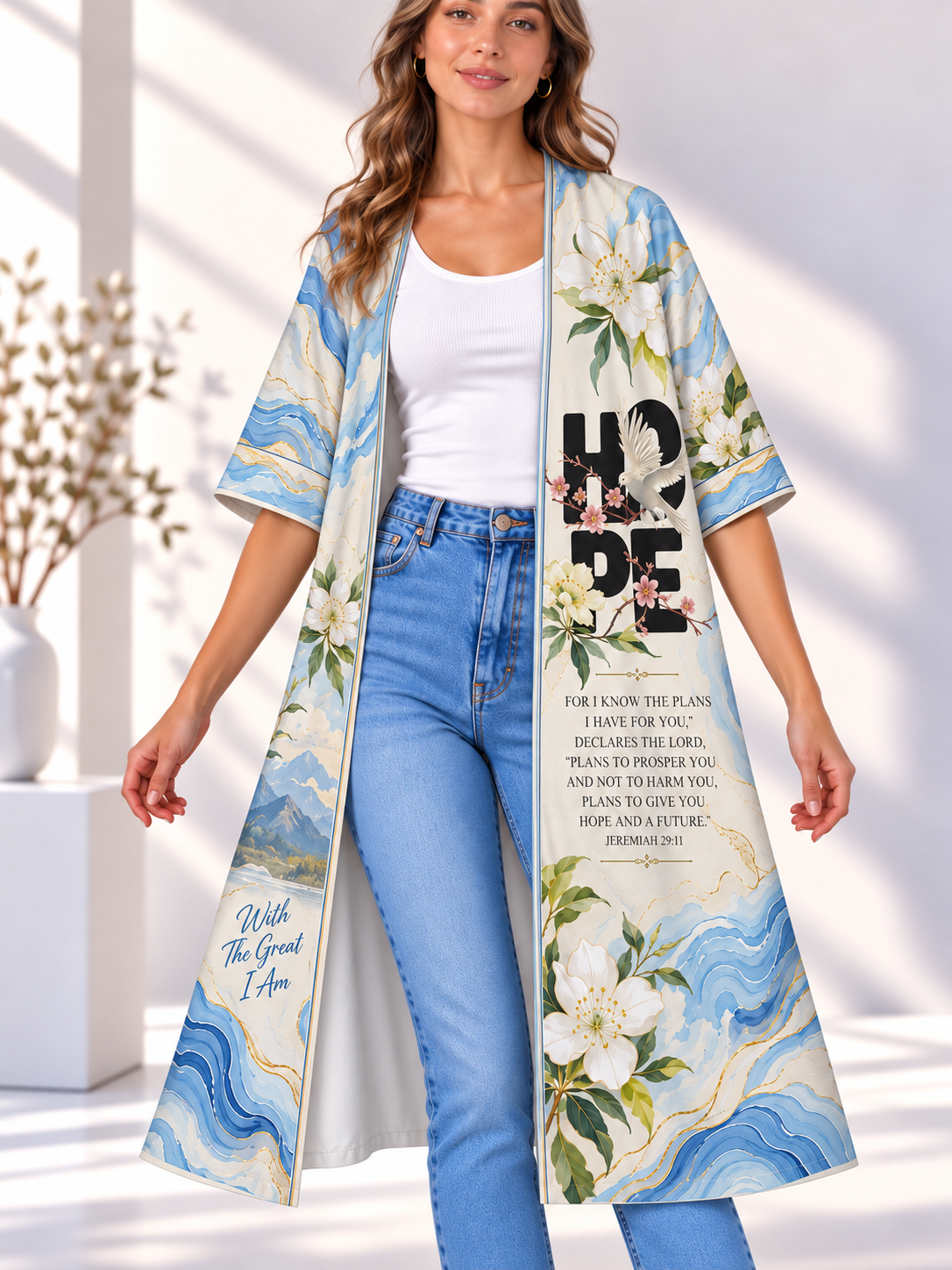 Hope White Dove Women's Short-Sleeved Cape