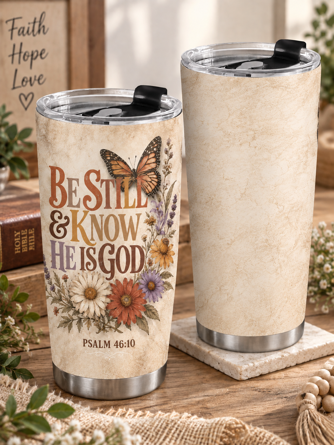Be Still and Know Butterfly Normal Tumbler