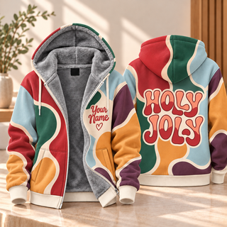 Groovy Color Block Personalized Fleece Jacket