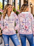The God Who Heals Me Floral Zip Hoodie