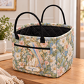 Personalized Pastel Meadow Floral Quilted Storage Basket