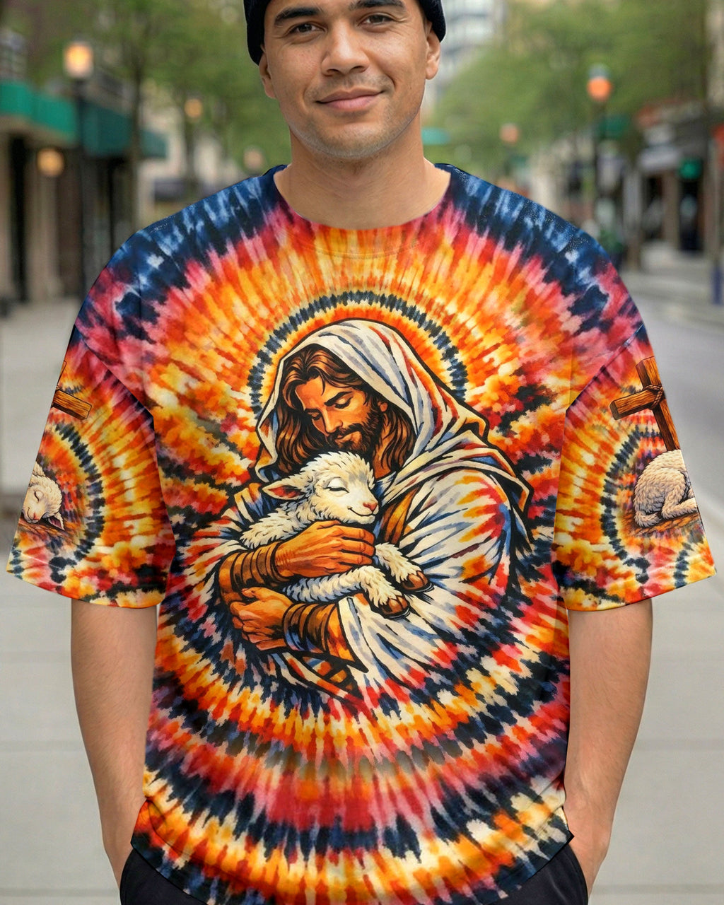 God And Lamb Swirl Men's All Over Print Shirt - Trunx560128