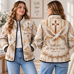 Personalized With God All Things Are Possible Quilted Jacket