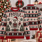 Fragile To The Bone Skeleton Ugly Sweater