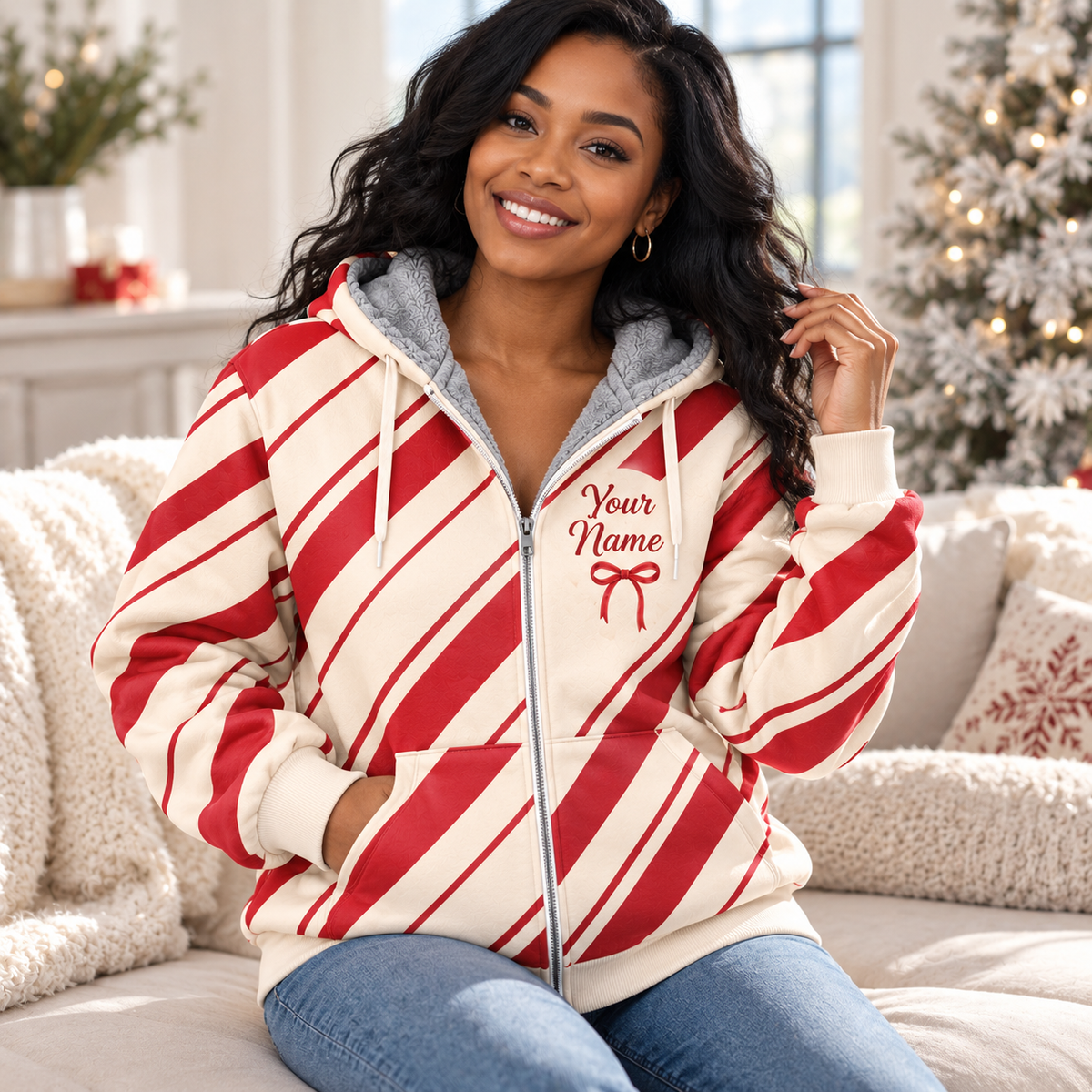 Merry And Bright Personalized Fleece Jacket