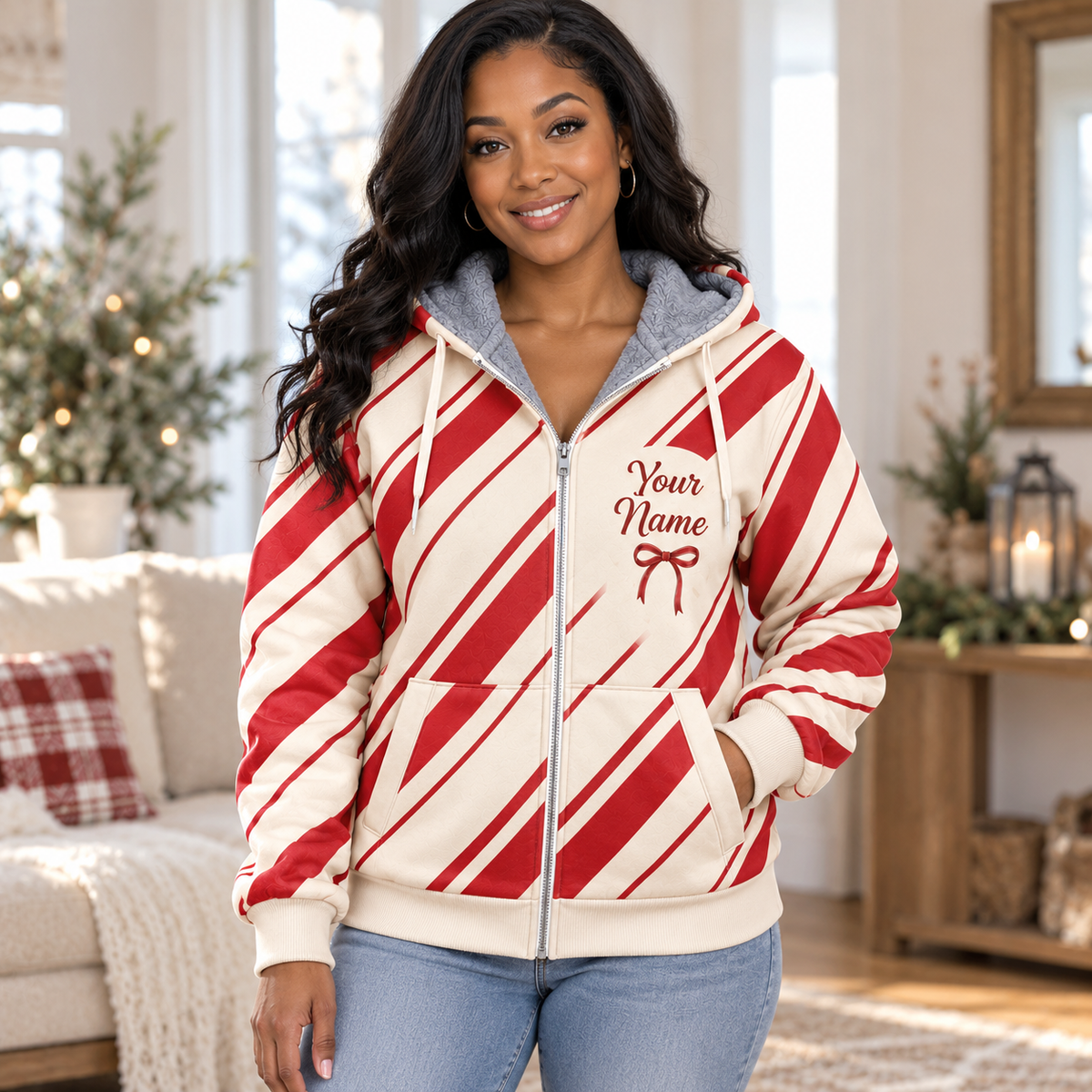 Merry And Bright Personalized Fleece Jacket