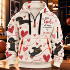 Personalized Dachshund Hearts Half-Zip Hoodie
