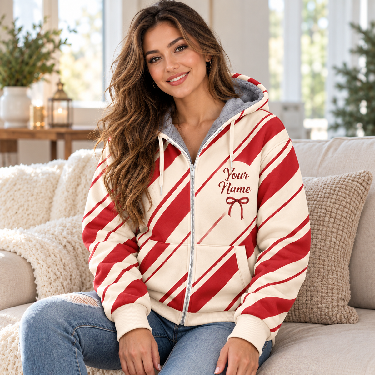 Merry And Bright Personalized Fleece Jacket