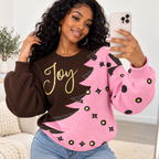Joy Pink Tree Waffle Sweatshirt