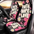Faith Hope Love Floral Car Seat Covers