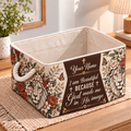 Personalized Floral Lion Storage Basket