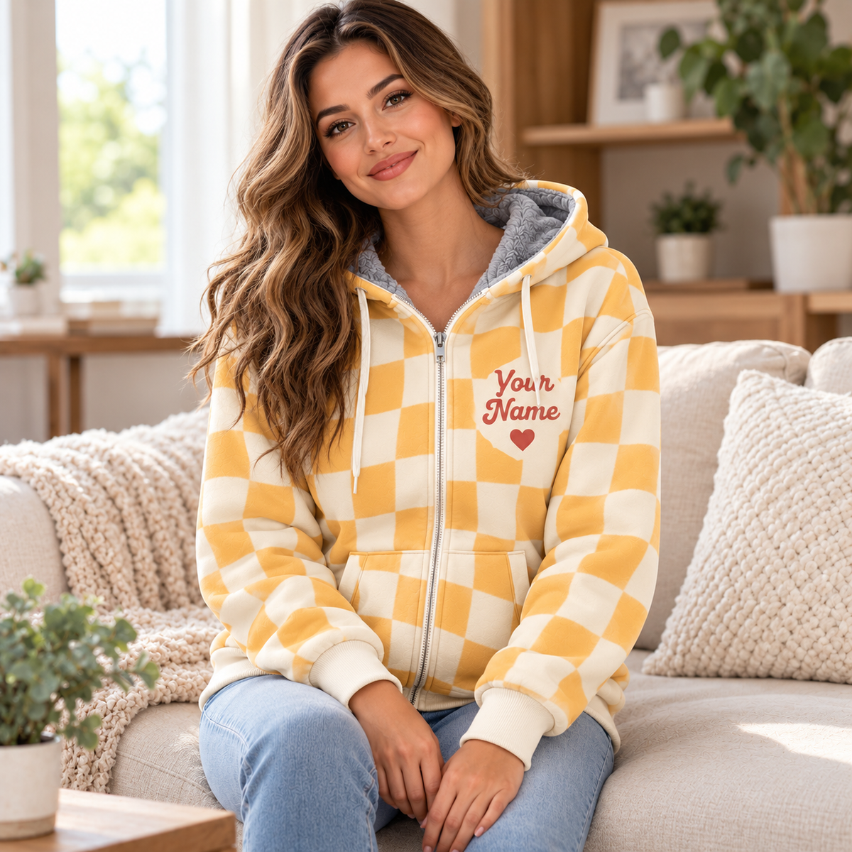 Holly Jolly Vibes Personalized Fleece Jacket