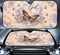 With God All Things Are Possible Car Sun Shade