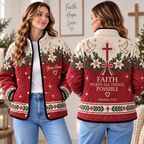 Personalized Faith Christmas Quilted Jacket