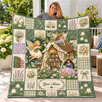 Personalized Fairy Garden Library Quilt