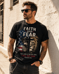 Faith Over Fear T-Shirt – Psalms 118:6 Patriotic Christian Shirt for Men