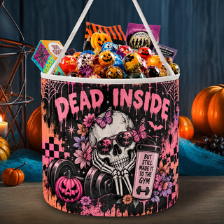 Dead Inside Skull Gym Halloween Candy Basket