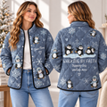 Personalized Walking by Faith Penguin Quilted Jacket